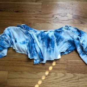 Forever 21 blue tie dye crop top